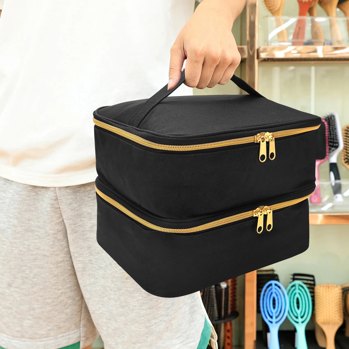 trousse de toilette double compartiment