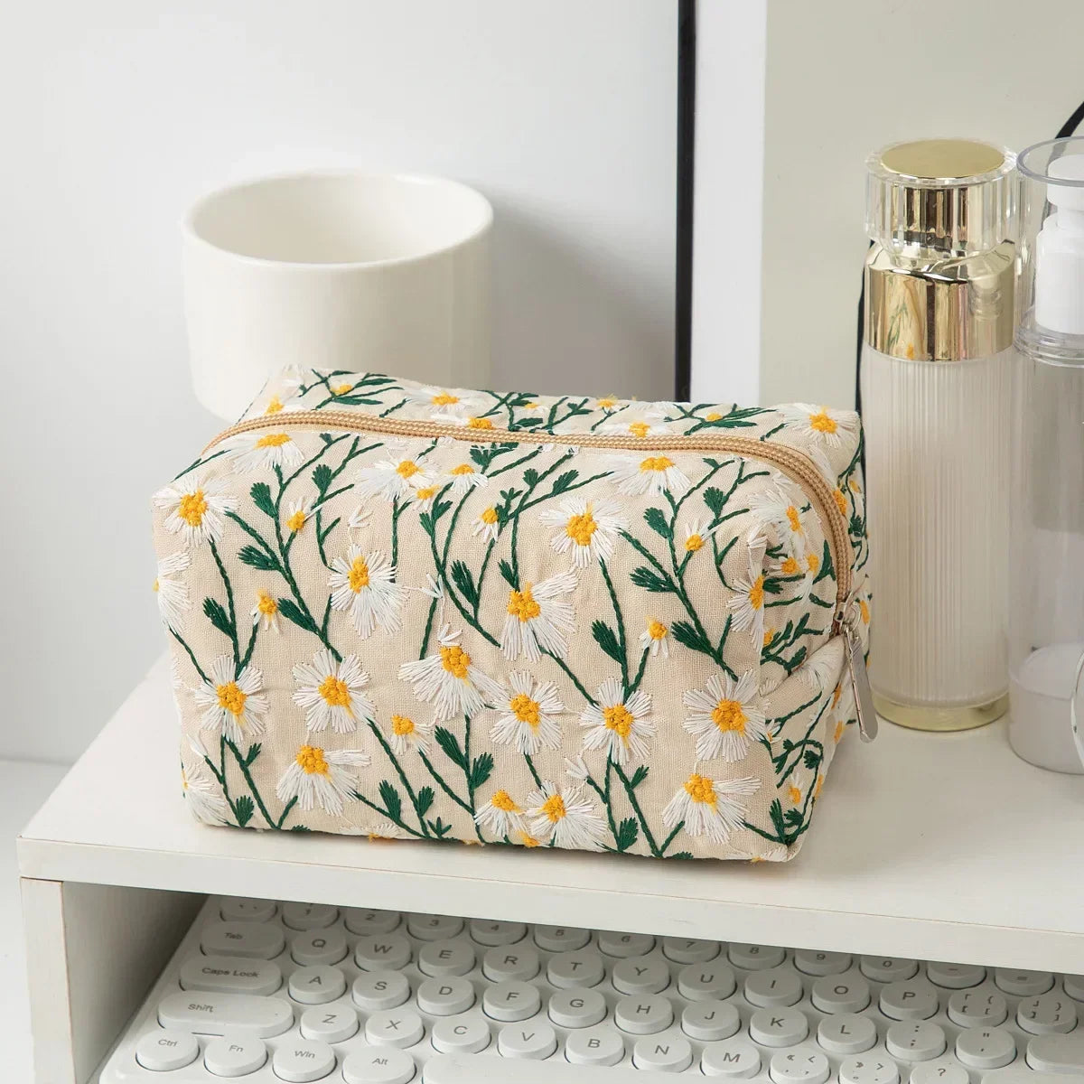 trousse de toilette fleurs