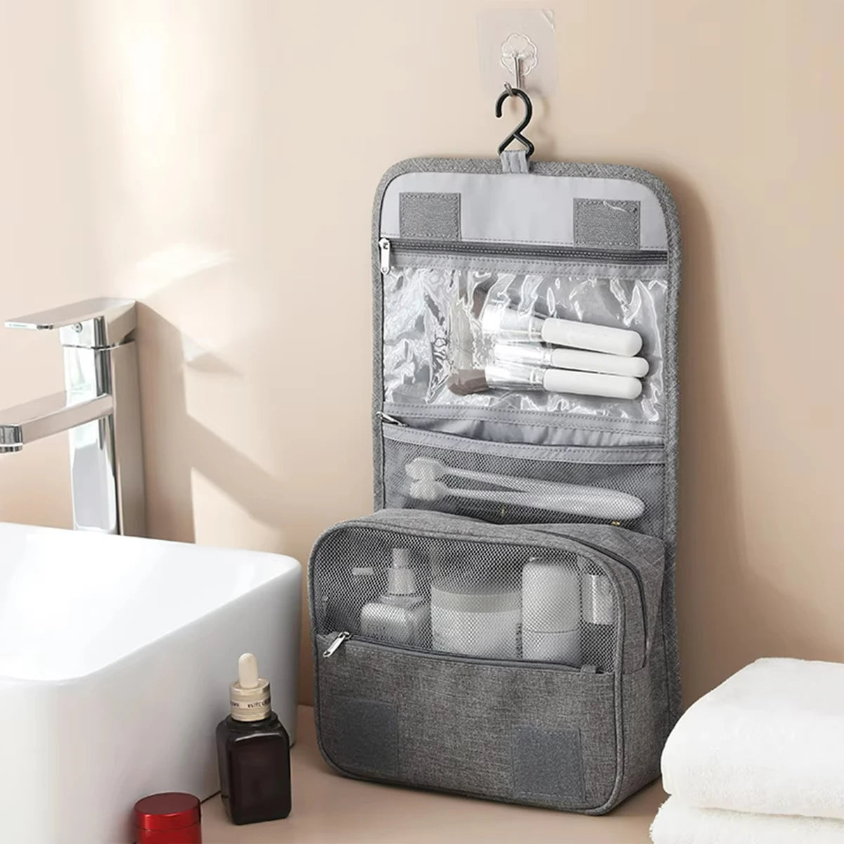 trousse de toilette pliable
