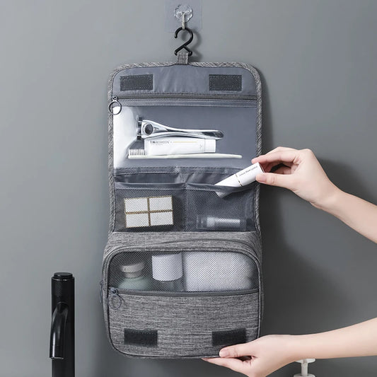 trousse de toilette pliable à suspendre
